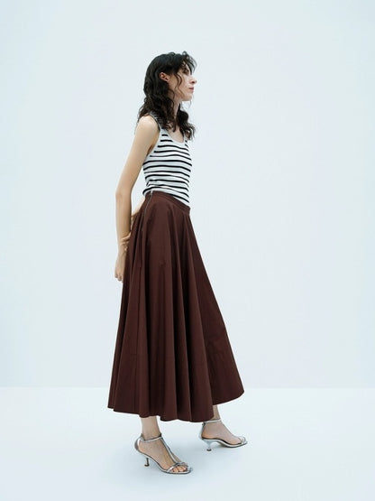 PIAOIN minimalist versatile A-line skirt female Hepburn style  -COLETTE
