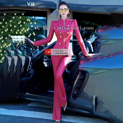 VJE  top micro flared pants two-piece set-NINI.