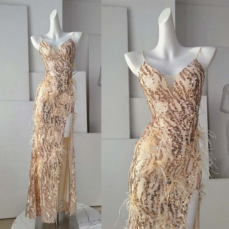 DOLLY Elegant Sleeveless Embroidery High Waist Long Fishtail Cocktail Dress-ZETA