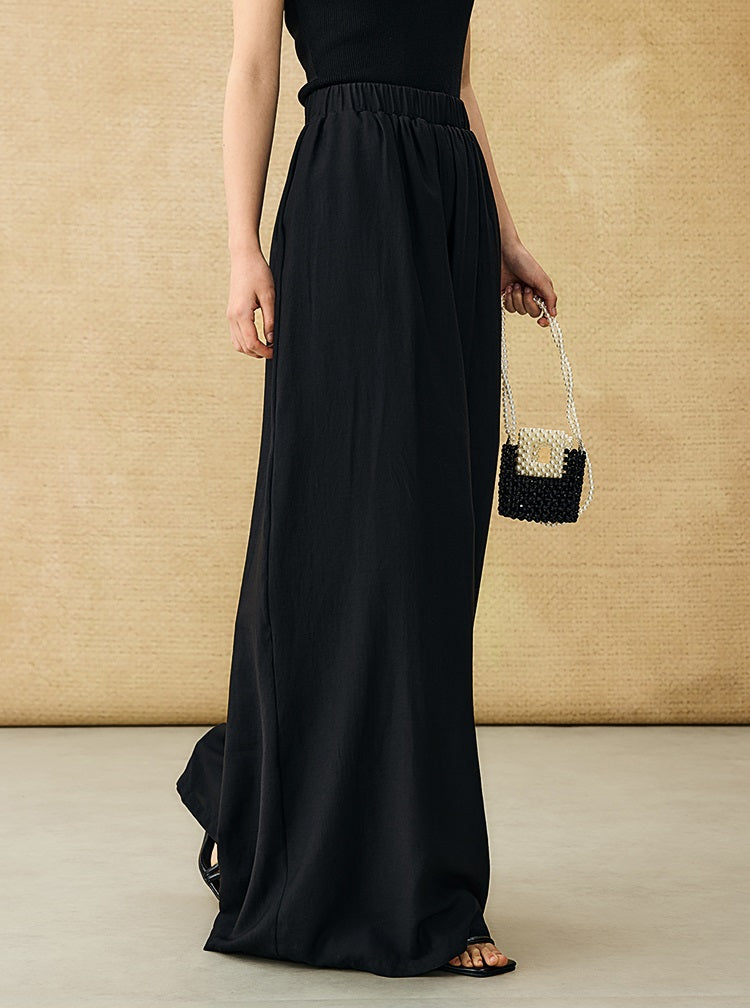 HECO Acetate High Waist Wide-leg Pants - TREY.