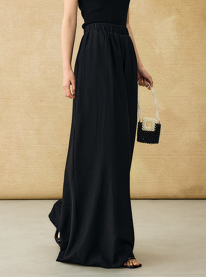 HECO Acetate High Waist Wide-leg Pants - TREY.