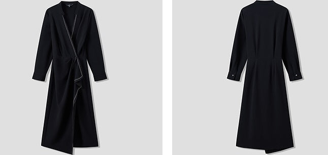 COMME MOI Lu Yan designer's new women's acetate V-neck asymmetrical dress - HONOR.