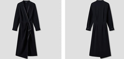 COMME MOI Lu Yan designer's new women's acetate V-neck asymmetrical dress - HONOR.