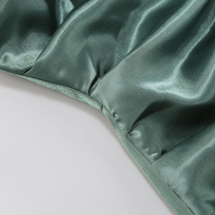 DOLLY Luxury Deep Green Big Bow Off Shoulder Tube Top Pleated Hip Date Dress-NUEL