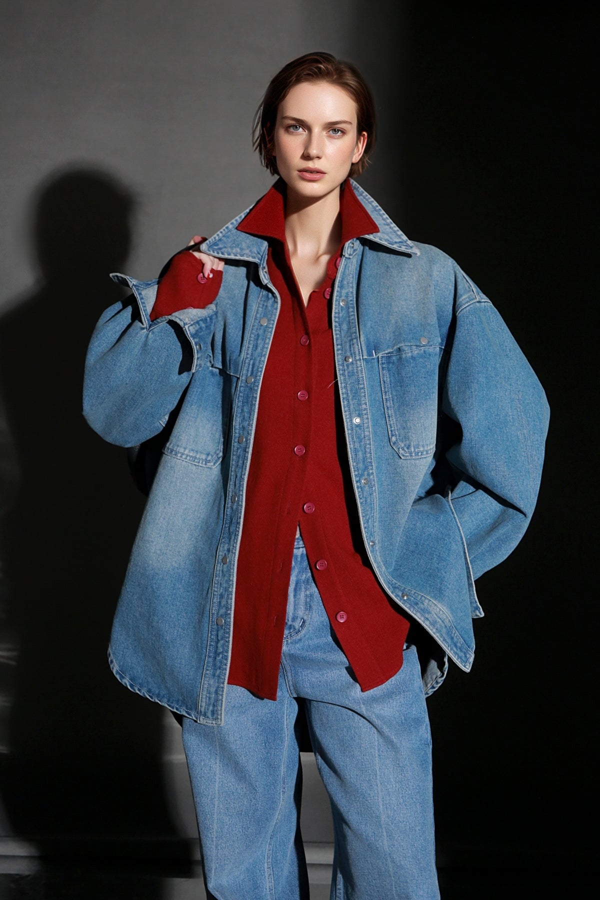 PIAOIN Luxury Old Money Style Wool Shirt Women's Single Breasted Shirt-FERA