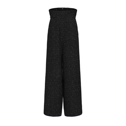 ATELIER MISS LU ultra-high-waisted design tweed wide-leg pants - VENUS.