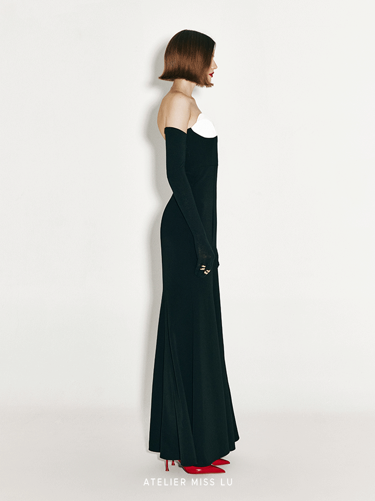 AtelierMissLu Fall/Winter 2024 Texture Fabric Styling Long Gloves - HONOR