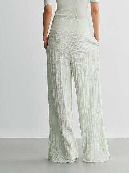 COMME MOI high-waisted pressed pleated wide-leg pant - TOBIAS.