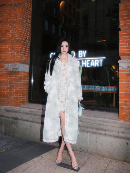 Wardrobes By Chen Elegant Light Green Long Sleeve Coat-Derah