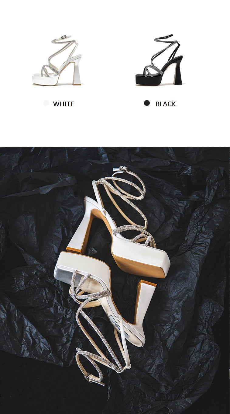 SHOESZOOO Straight Strap Platform High Heel - RICHES.