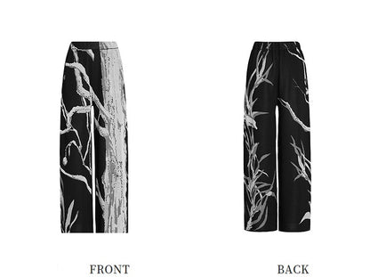 ZHUCHONGYUN jacquard wide-leg knitted trousers and top outfit set-NANCY.