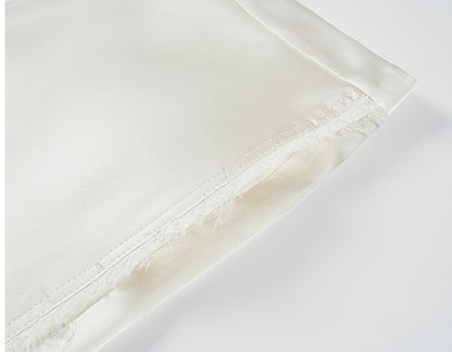 COMME MOI Lu Yan designer's new texture splicing satin straight-leg pants  -FAITH.