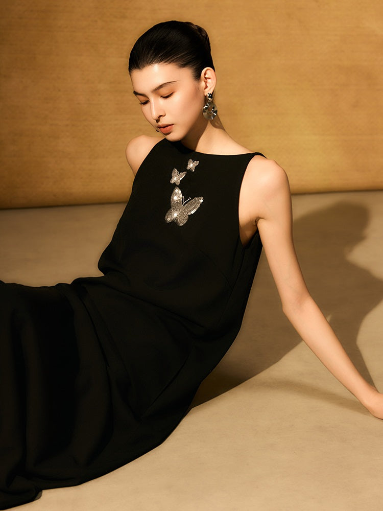 HECO Chinese style butterfly bead embroidered women's long skirt - CLOAK.