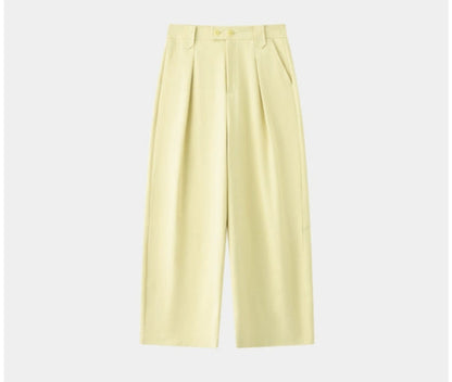 SUSHE eight-point straight banana relaxed wide-leg pants-KATY