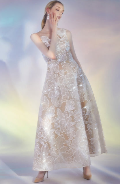 Wardrobes by Chen Elegant White Sleeveless Couture Lace Wedding Dress-Noa