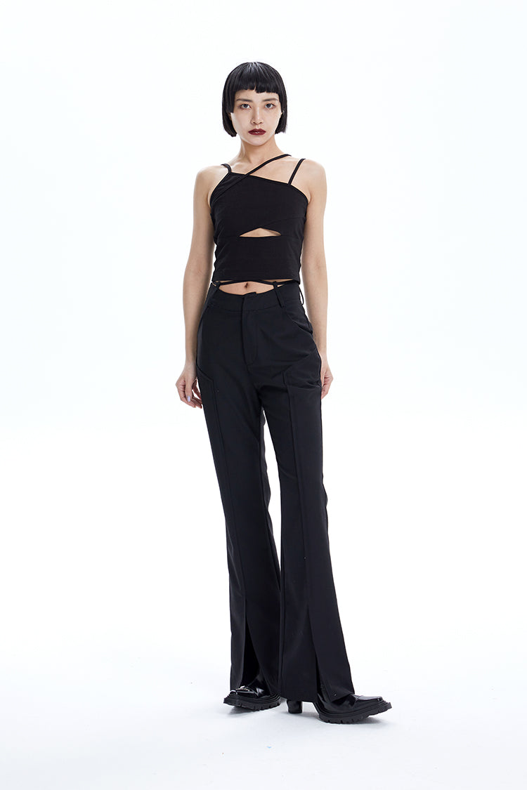 TINY IN Detachable Sleeve Women's Short Cut-out Top -YOYO