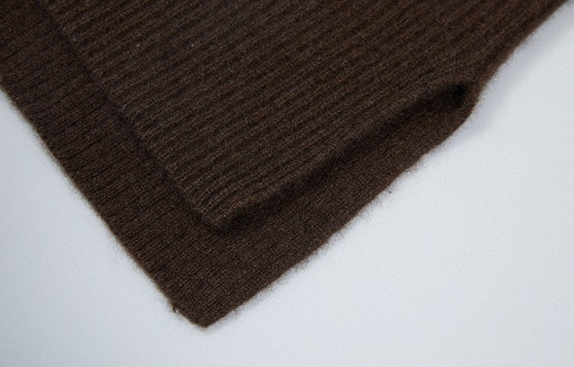 ZHUCHONGYUN V-neck sweater yak velvet knitted top--ERINA.