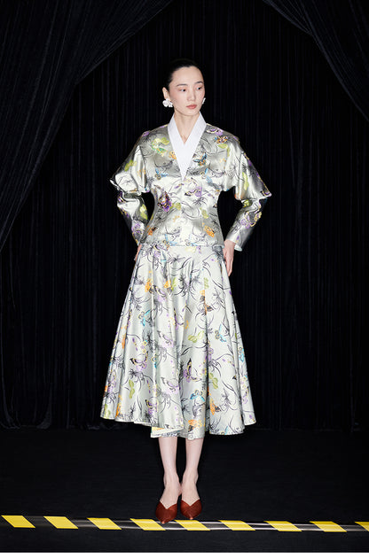 M essential Mackay designer Butterfly Beaded Waist Short Jacket - sake.