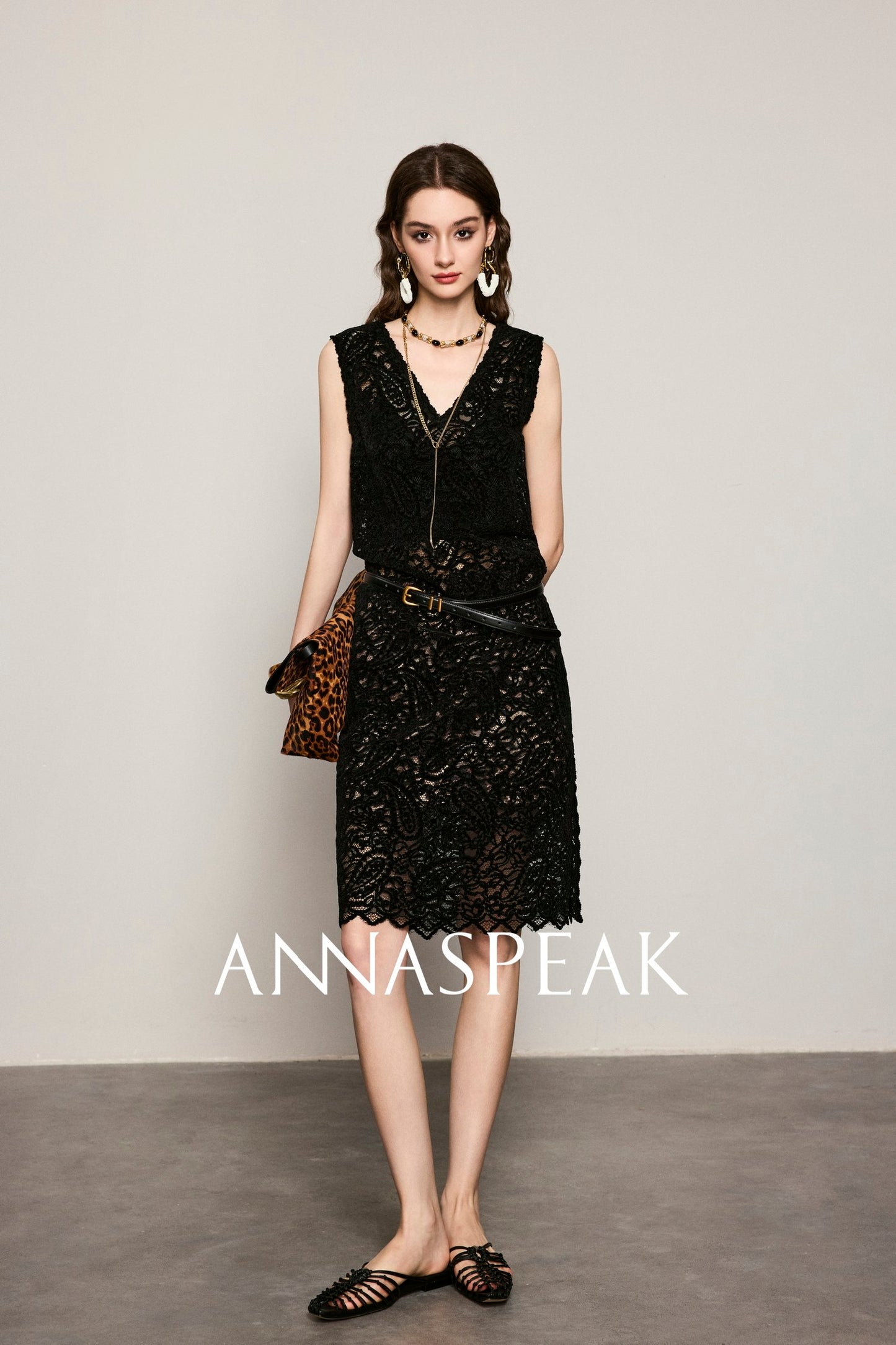 ANNASPEAK versatile chenille velvet lace custom lace dress vest-MAC.