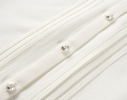 COMME MOI Lu Yan Designer's new women's commuter silk long-sleeved stand-up collar shirt - POWER.