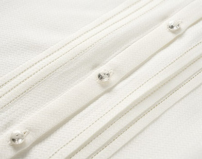 COMME MOI Lu Yan Designer's new women's commuter silk long-sleeved stand-up collar shirt - POWER.