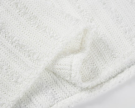 COMME MOI Women's White Cutout Raw Edge Knitted Vest - STELLA.