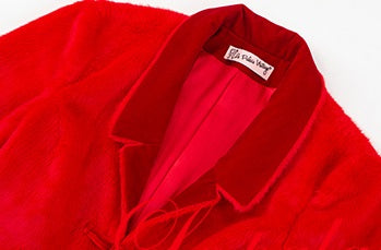 Le Palais Vintage Elegant Style Red Fur Crop Chinese Jacket - Jacky.