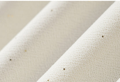 WANGXO | Fine Glitter-Sprinkled Silver High-Elastic Hemp Knit  Layered V-Neck Slim Elegant Top -SANA