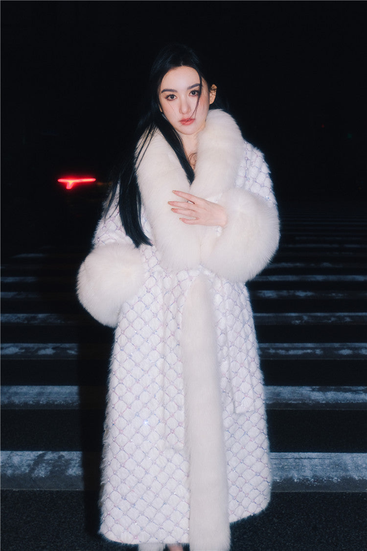 Wardrobes by Chen Elegant White Long Sleeve  Autumn Coat-Bala