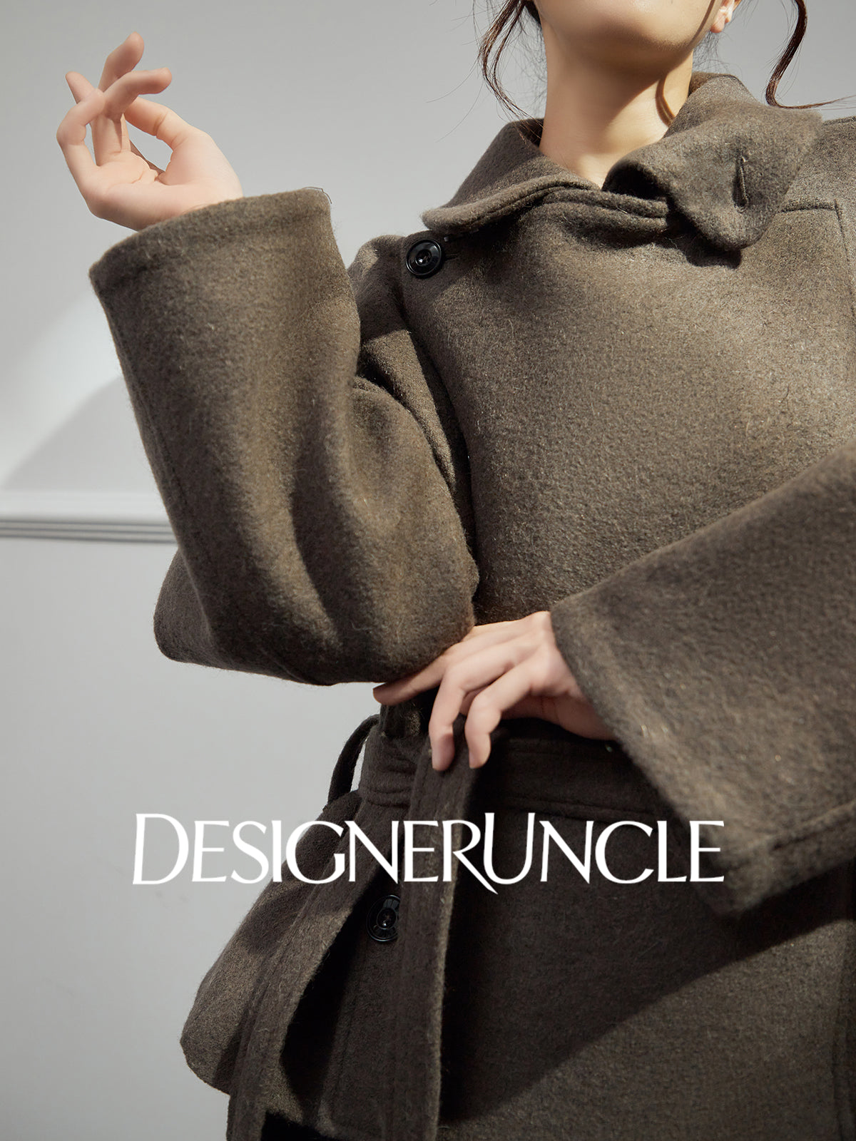 DGU|「 Twilight" gray woolen jacket new high-end temperament versatile slimming top - Louisa.