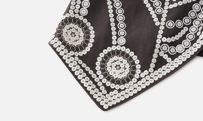 ZHUCHONGYUN heavy beaded embroidered linen vest-SNAIL.