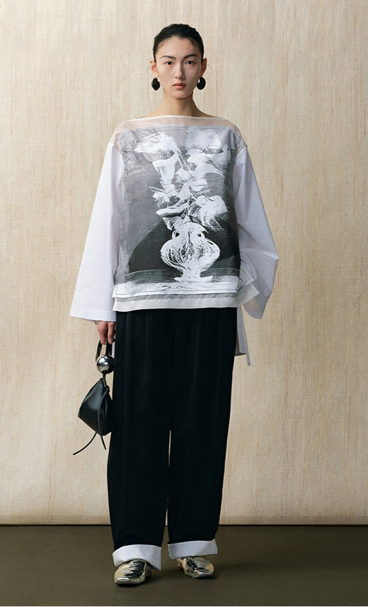 ZHUCHONGYUN loose straight cotton top-HEVEN.