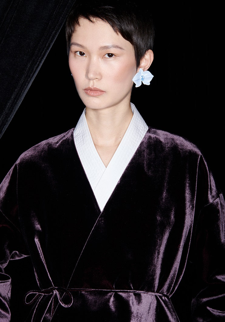 M essential Mackay designer fuchsia velvet jacket - silver