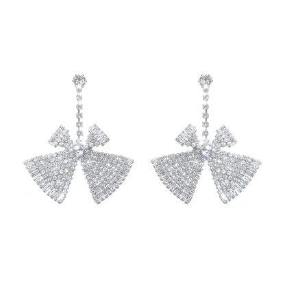 Wardrobes by Chen Luxury Crystal Diamond Dinner Party Earrings-Butter