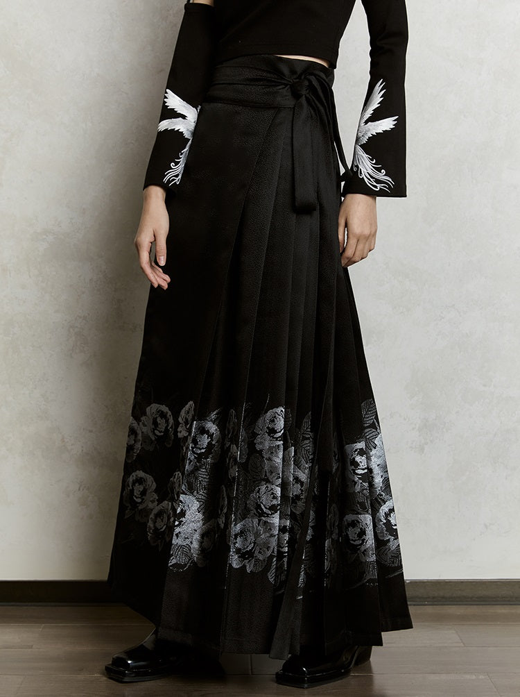 HECO Summer High Waist  Pleated Woven Gold Horse Face Skirt Woman - vaca.