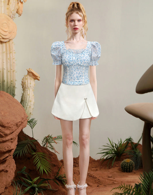 CHECOCRE Stubble guest French temperament court style design top -UNICORN.