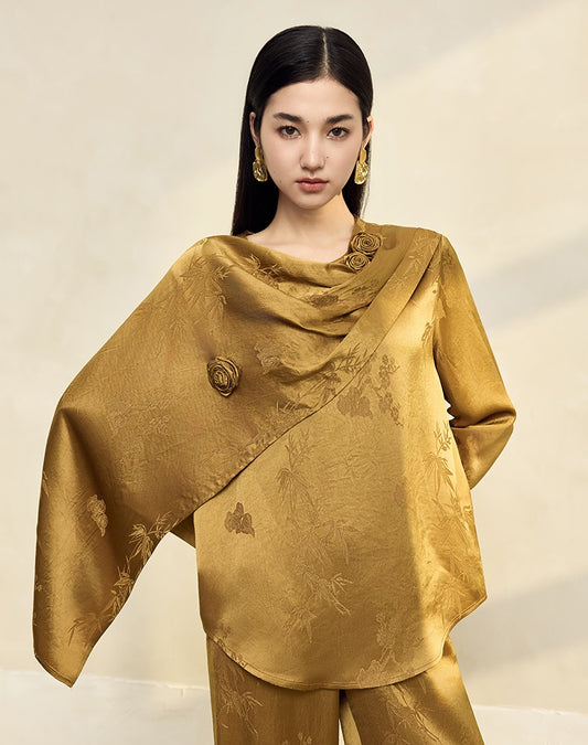 HECO Acetate texture Handmade Rose Top Women - DARK.