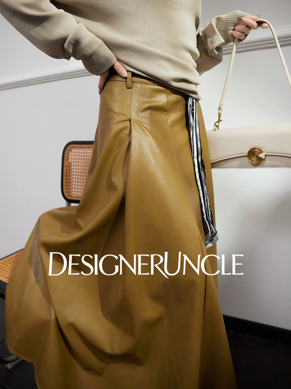 DGU|Green new design high-waisted slimming versatile high-end skirt - PEND.