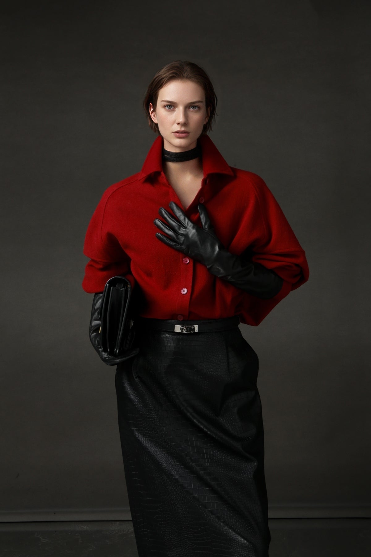 PIAOIN Luxury Old Money Style Wool Shirt Women's Single Breasted Shirt-FERA