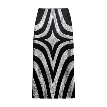 ANNAKIKI skirt acetic wool 4-pointed star spliced skirt-ANIRA
