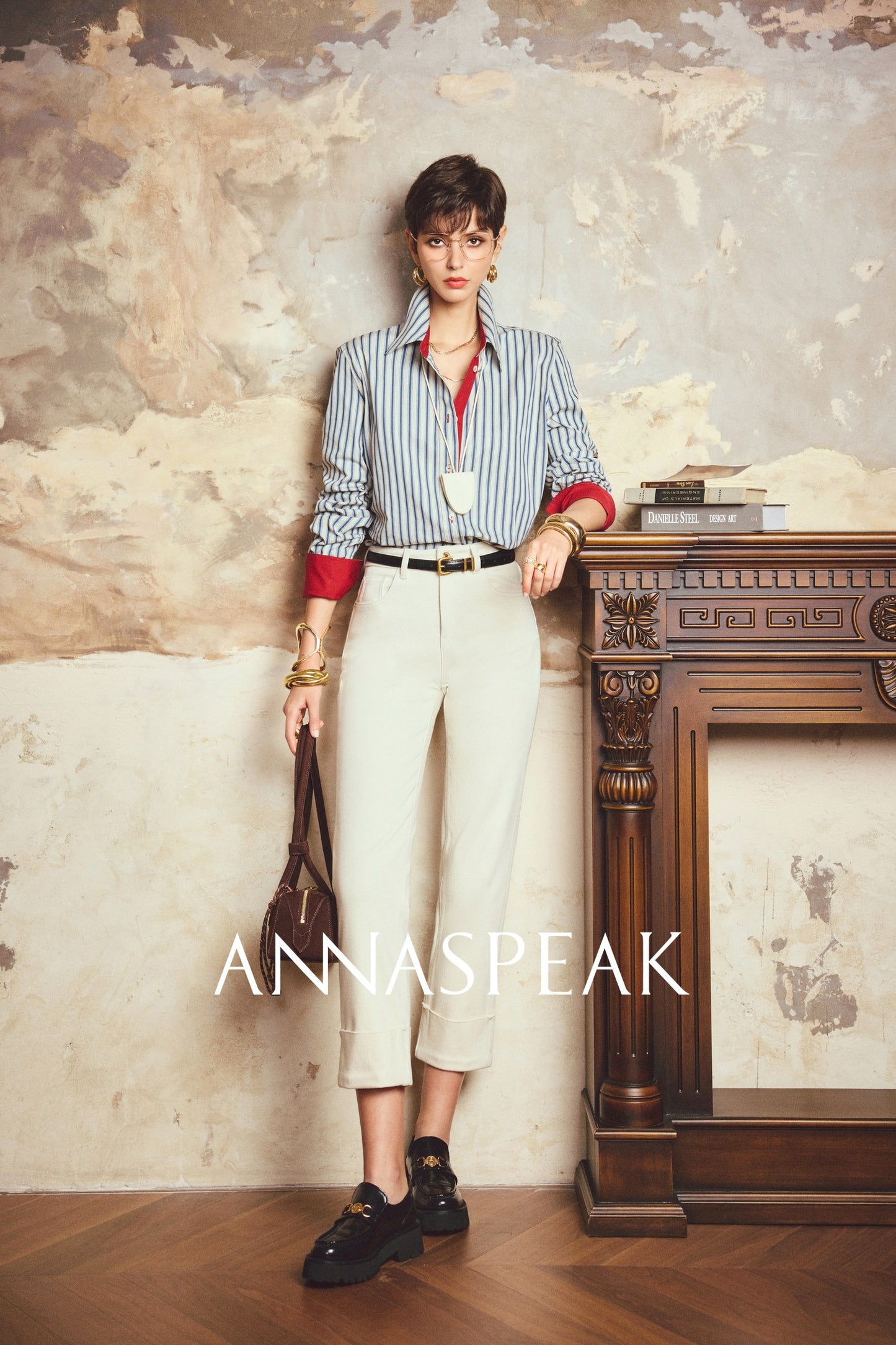 ANNASPEAK leg-shaped slightly elastic cropped straight micro-tapered pants jeans-JAG.