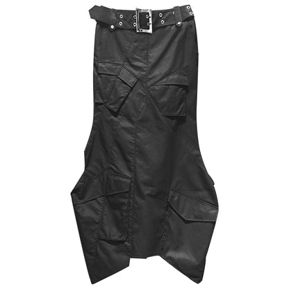 ANNAKIKI  geometric split workwear style skirt - JIHYO.