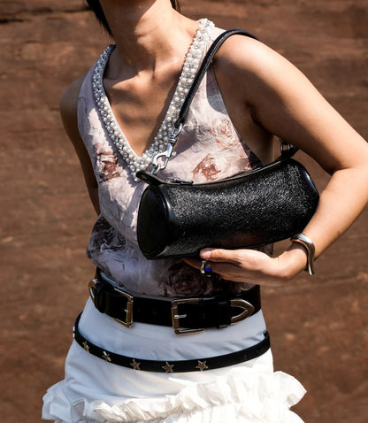 IUBALLET cyber cylinder underarm leather one-shoulder crossbody handbag - ALOE.