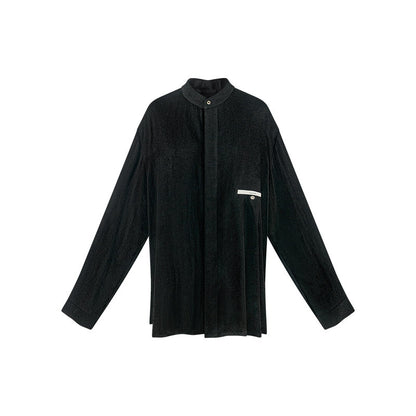 TUYUE white linen loose crew neck long-sleeved shirt - HOPPER.