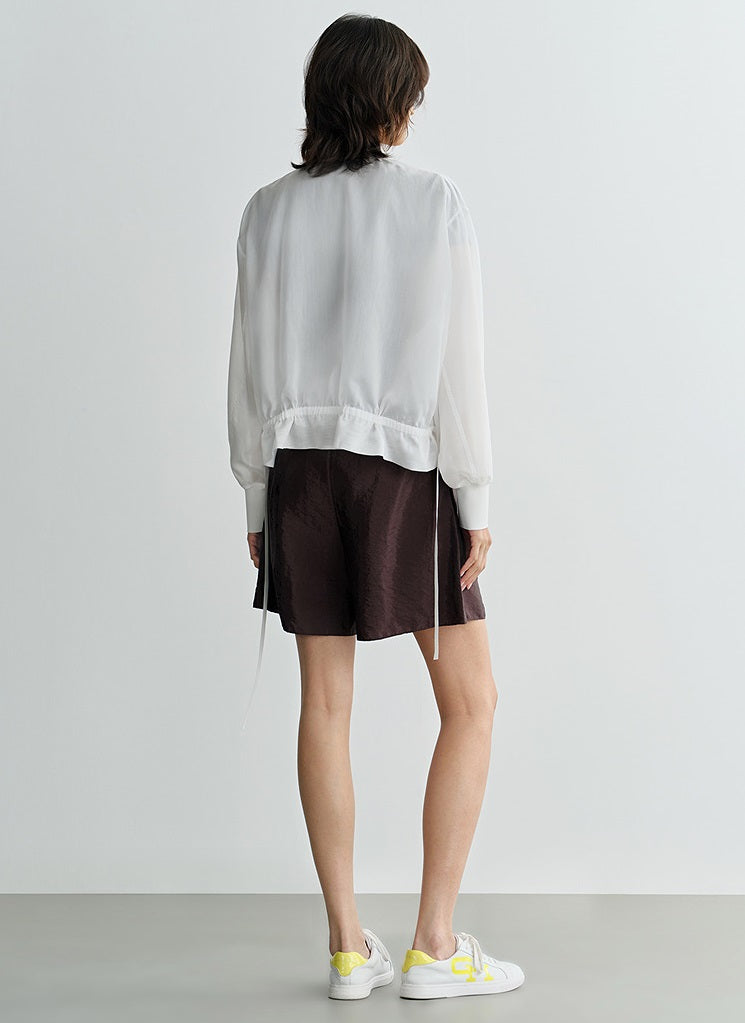 COMME MOI summer women's white cropped waist jacket - ELANOR.
