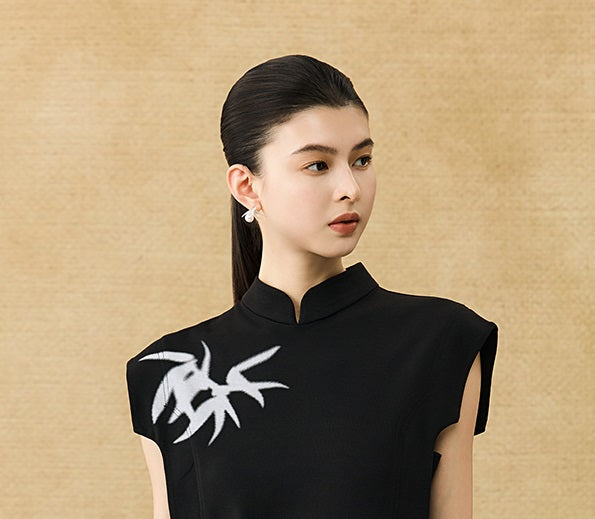 HECO Chinese Bamboo Leaf Print Short Sleeve T-Shirt - CHASE.