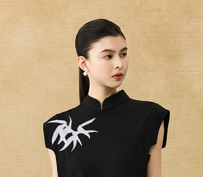 HECO Chinese Bamboo Leaf Print Short Sleeve T-Shirt - CHASE.
