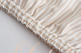 Le Palais Vintage  Sweet and Spicy Girly Short Puff Sleeve Shirt High Waist Pumpkin Shorts-QUINN