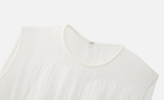 ZHUCHONGYUN white pearlescent pleated maxi dress-ROY.