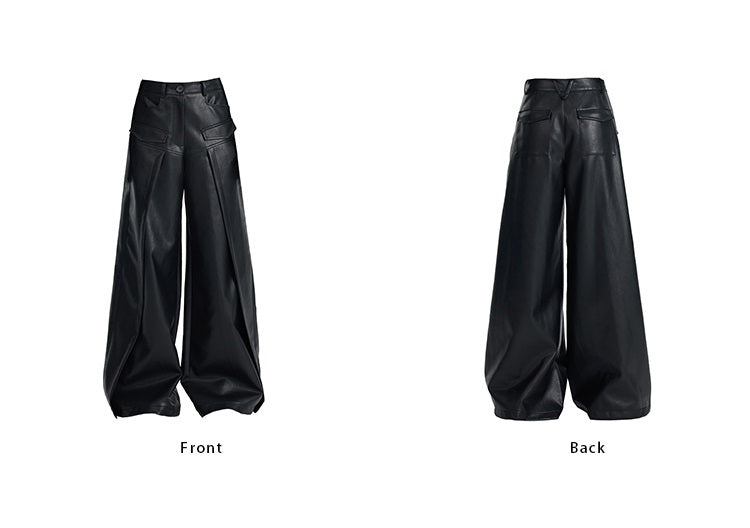 TINY IN black high waist casual wide leg long pants-EMI